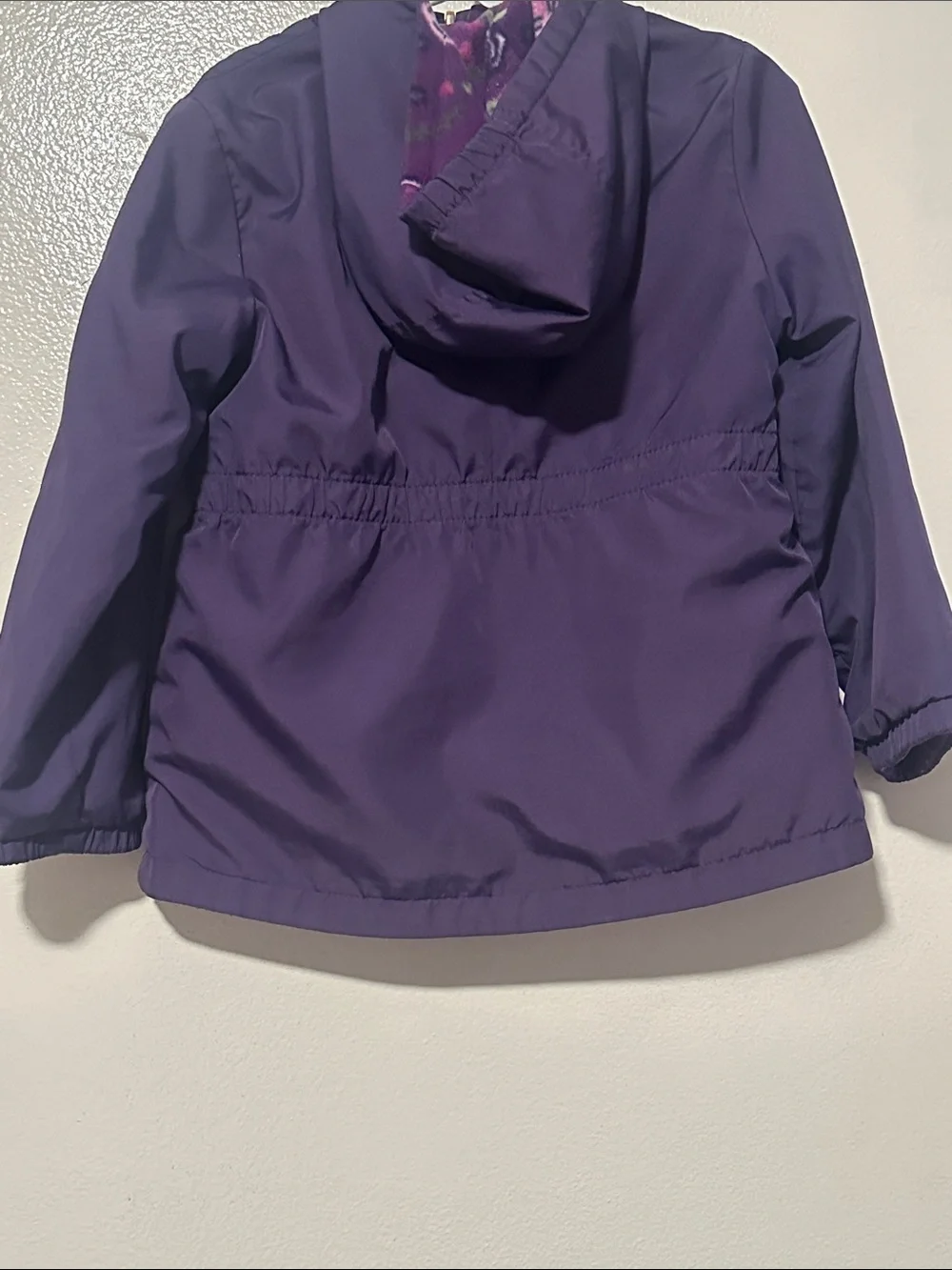 London Fog Girls Purple Hooded Floral Jacket